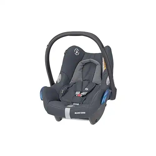 Maxi-Cosi CabrioFix Babyschale, Baby-Autositze Gruppe 0+ (0-13 kg), nutzbar bis ca. 12 Monate, passend für FamilyFix oder EasyFix Basisstation, Essential Graphite (grau)