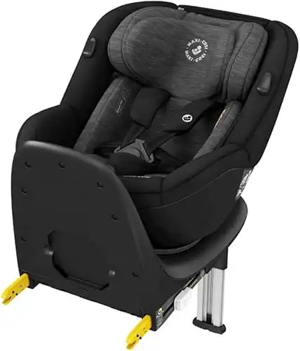 Maxi-Cosi Mica, 360 drehbarer i-Size Kindersitz inkl. ISOFIX Basis, Gruppe 0+/1 Autositz (bis ca. 105 cm / 18 kg), G-CELL Seitenschutz, nutzbar ab der Geburt bis ca. 4 Jahre, Authentic Black