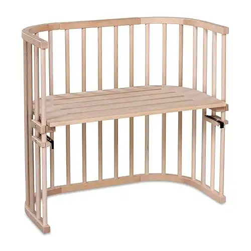 babybay Original Beistellbett aus massivem Buchenholz / kompakt & verwandelbar / Kinderbett Höhe stufenlos verstellbar & umweltfreundlich / mitwachsendes Babybett (natur unbehandelt)