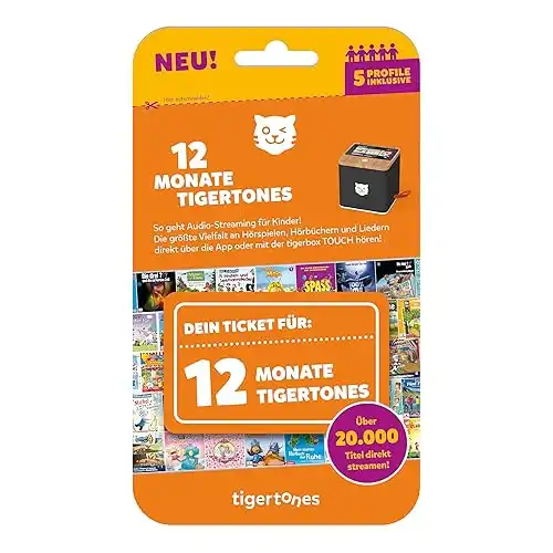 TigermediaPeppa Pig, Cars, Der König der Löwen, Heavy Saurus, Winnie Puh, Encanto, Die wilden Kerle, Die Drei tigertones-Zugang, Bunt, ticket 12 Monate